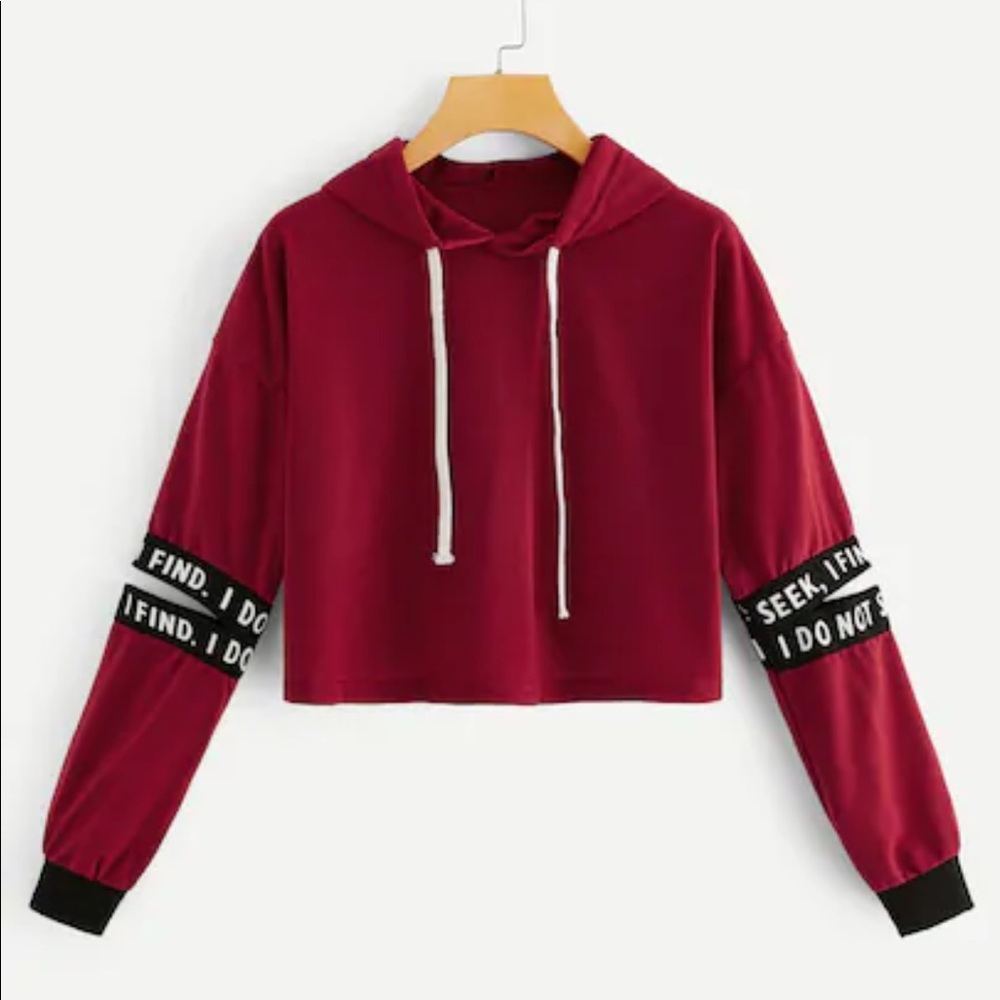 SHEIN Random letter take split sleeve sweatshirt